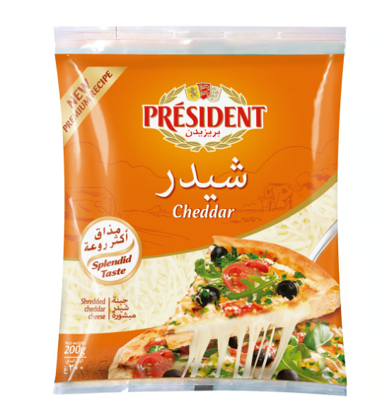 President Shredded (Mozzarella + Cheddar ) 200 G