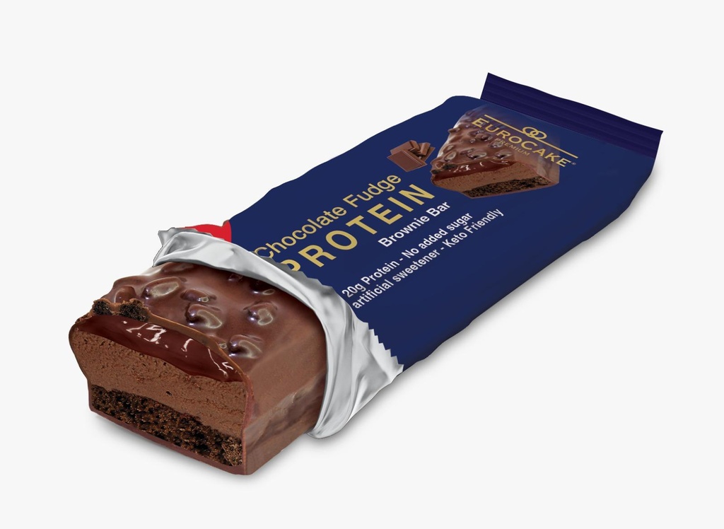 Eurocake Chocolate Fudge Brownie Protein Cake Bar, 65g