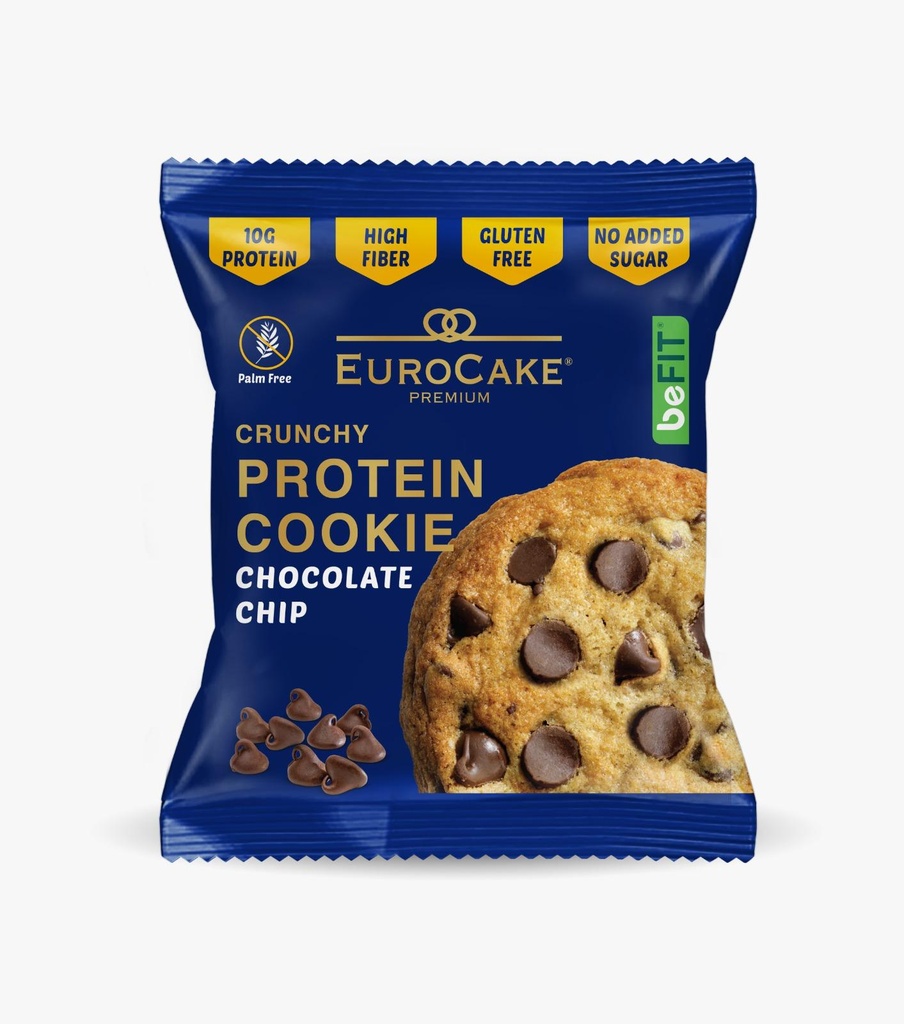 Eurocake Gluten Free Premium Crunchy Protein Cookie Choc Chips, 40g