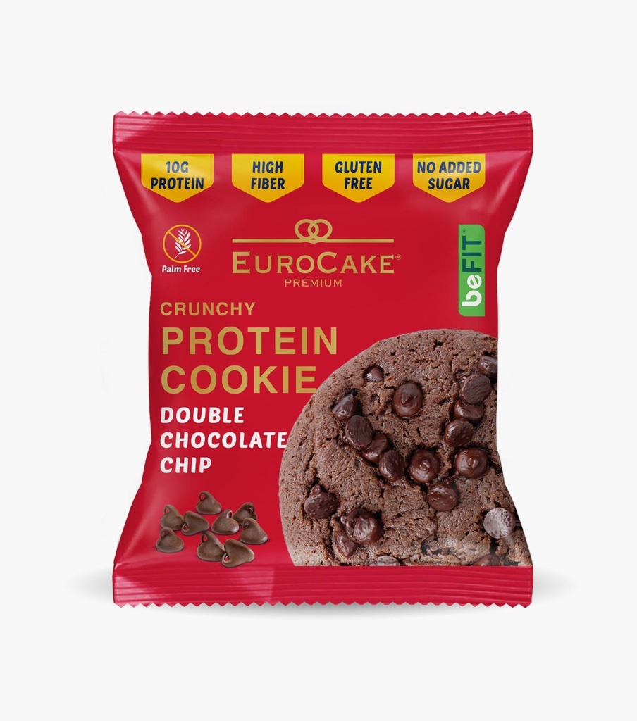 Eurocake Gluten Free Premium Crunchy Protein Cookie Double Choc Chips, 40g