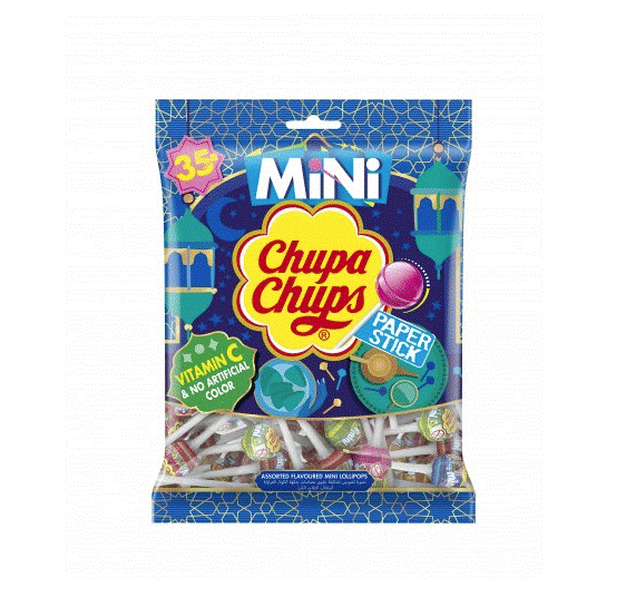 Chupa Chups Paper Stick Assorted Flavoured Mini Lollopops 210 G