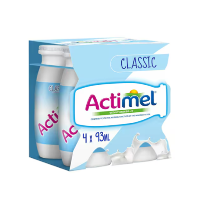 Actimel Plain Dairy Drink Yoghurt 93ml x Pack of 4