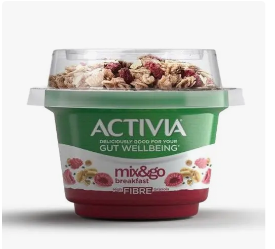 Activia Mix & Go Breakfast Chia Raspberry High Fibre Granola Yogurt 170g