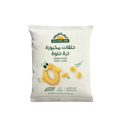 Natureland Baked Rings - Sweet Corn 12g