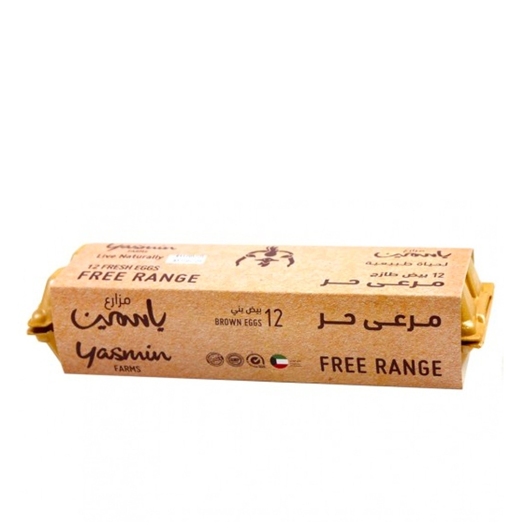 Yasmin Farms Eggs Free Range Brown, 12 Pieces