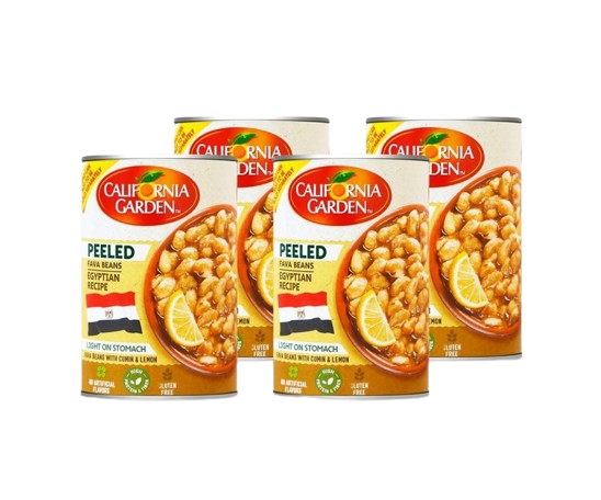 California Peeled Fava Beans Egyptian Receive 4 × 450 Gm