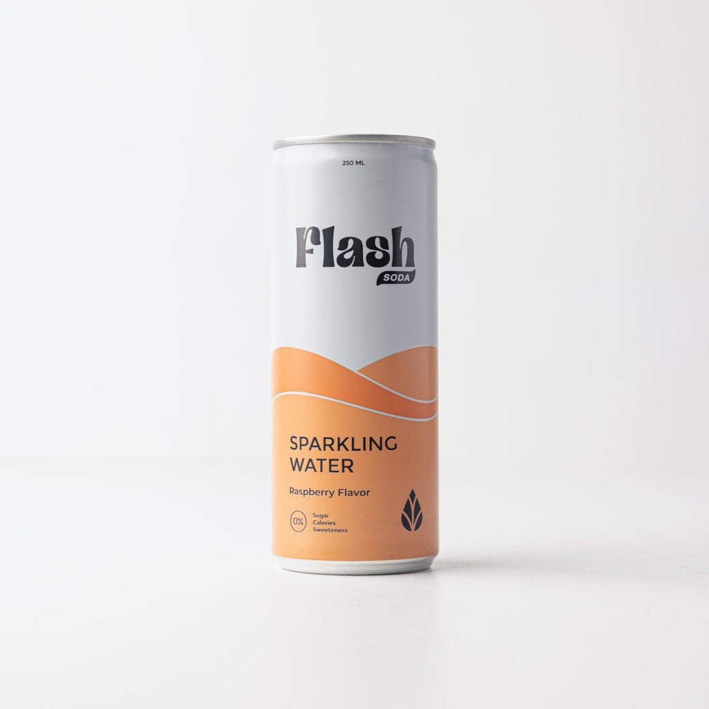 Flash Soda Sparkling Water Raspberry Flavor 250Ml