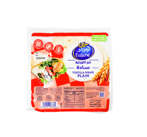 L'usine Plain Tortilla Wraps 6 pcs 240 Gm