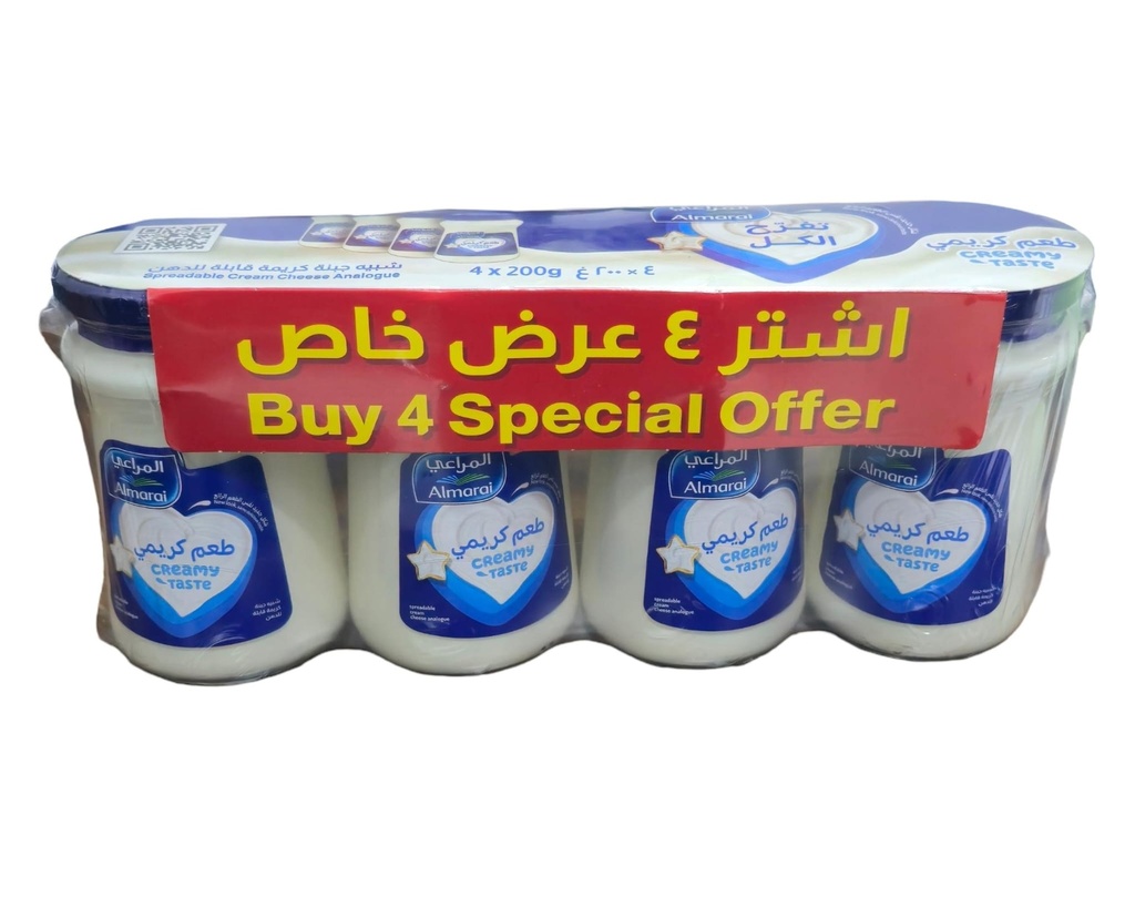 المراعي جبنة كريمي عبوة اقتصادية 4 × 200 جم