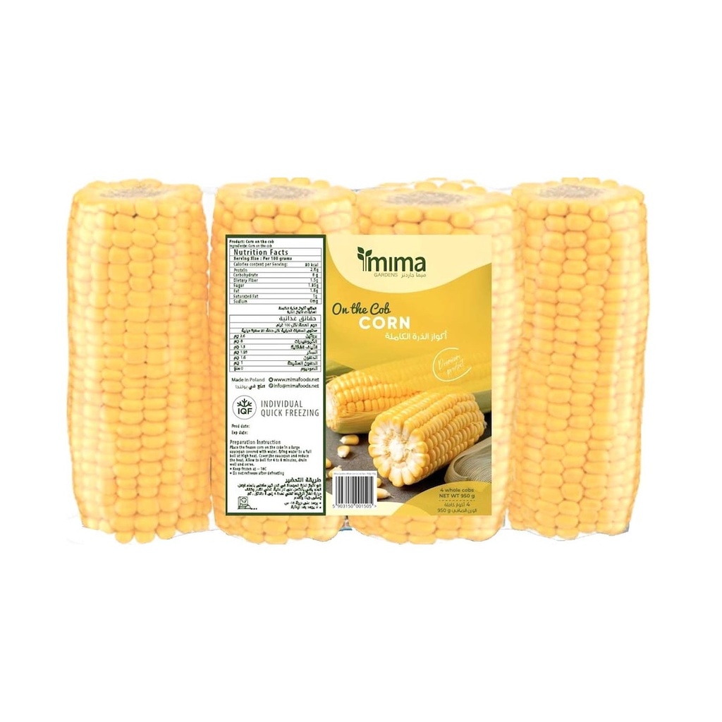 Mima Gardens Fzn Corn On The Cob - 4 Cobs 950G