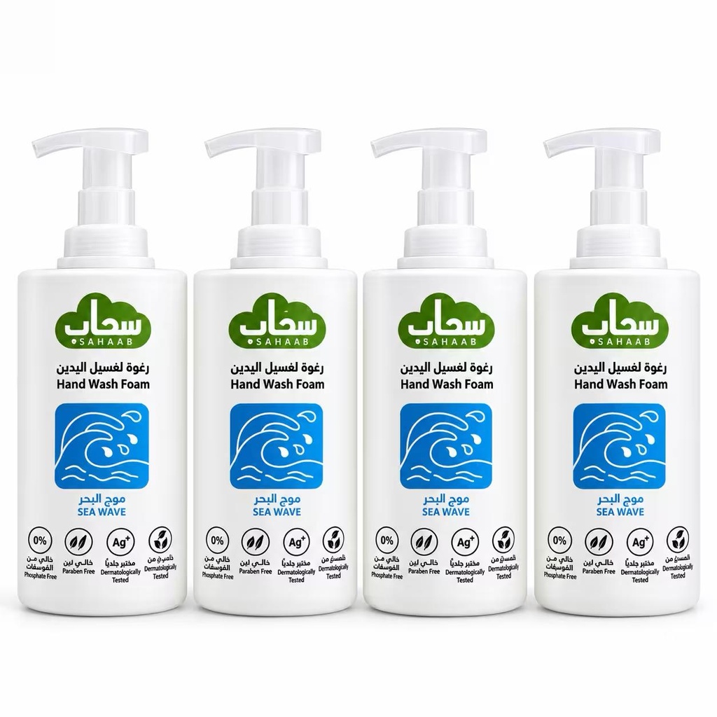 Sahaab Foam Hand Wash Sea Wave 1 ltr 4 Pcs