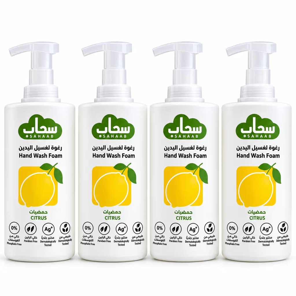 Sahaab Hand Wash Citrus  Foam 1 Ltr 4 Pcs