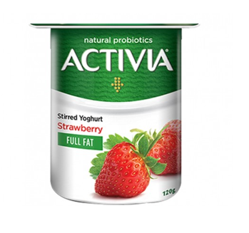 Activia Fruit Yogurt Strawberry Full Fat 120G 