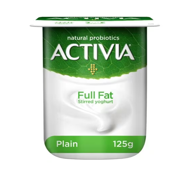 Activia Stirred Yogurt Plain Full Fat 125G 