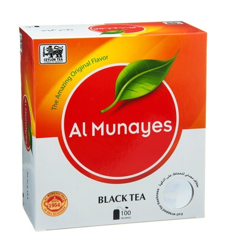 Almunayes Black Tea 100 Bags Net Weight 200 Gm 