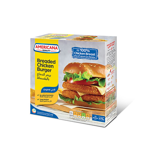 Americana Breaded Chicken Burger 12Pcs 678 Gm 