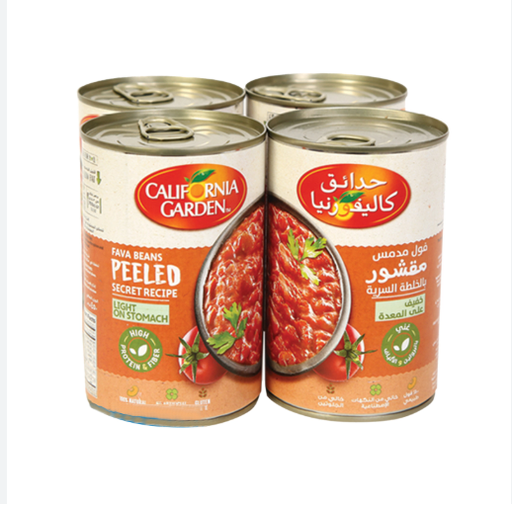 California Garden Peeled Fava Beans(Medammes) Secret Recipe 450 G X 4 