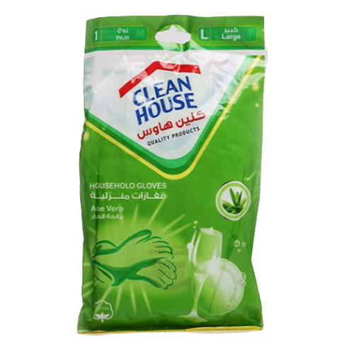 Clean House Large Household Gloves Aloe Vera 