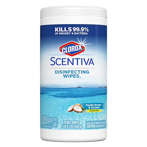 Clorox Scentiva Disinfectant Wipes Pacific Breeze & Coconut 75 Wet Wipes  