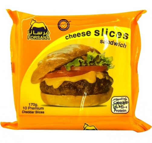 Forsana Cheddar Cheese Slices Full Fat 170G 