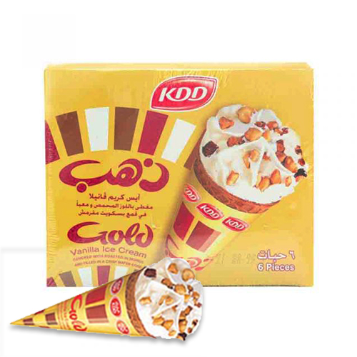 Kdd Ice Cream Gold Cones * 6 Pcs [Kuwait]