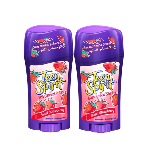 Lady Speed Stick Teen Spirit Antiperspirant Deodorant Sweet Strawberry 65 g 2 Pcs 