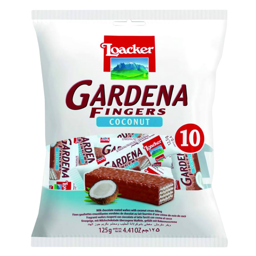 Loacker Gardena Fingers Coconut Cream & Milk Chocolate Wafer, 125g 