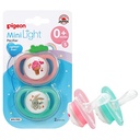 Pigeon Small Minilight Pacifier for 0+ Months Baby Boy, 2 Pieces 