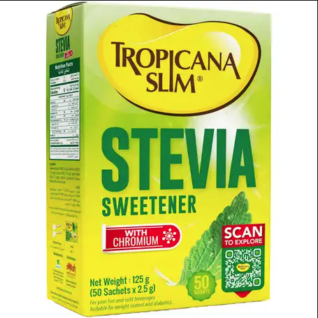 Tropicana Slim Stevia Sweetener With Chromium  X 50 Packets 