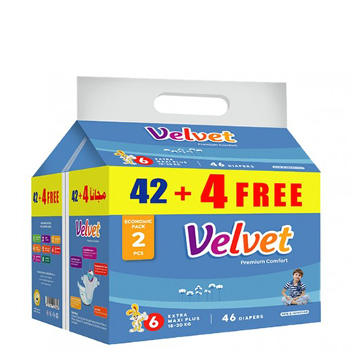 Velvet Comfort [6] B2 Extra Maxi Plus 18-30Kg (42 Pcs + 4 Free) 