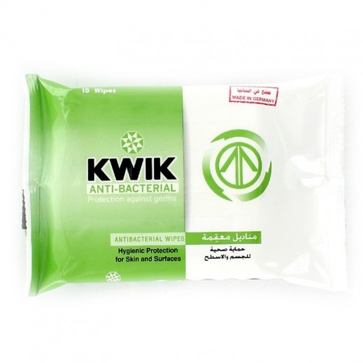 Kwik Care Antibacterial Wipes 15 Pcs 