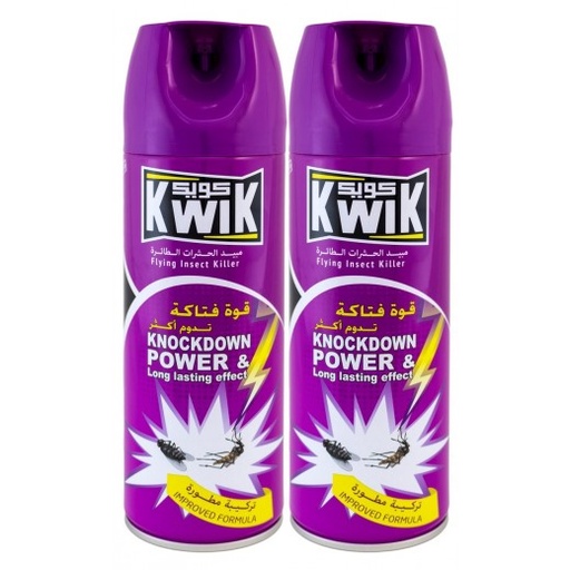 Kwik Double Power Flying Insect Killer, Special Offer 2x400ml 