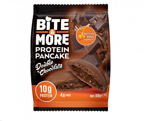 Bite & More Protein Pancake Brown Bread Double Chocolate With Honey 