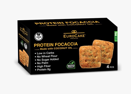 يوروكيك بريميوم  خبز فوكاتشيا بروتين غني بالالياف نباتي  خالي من السكر -زيت جوز الهند 180جم 