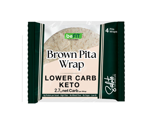 Salute Brown Pita Wrap Lower Carb Keto 350gm 