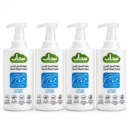 4 pcs سحاب رغوة لغسيل اليدين برائحة موج البحر 1 لتر 